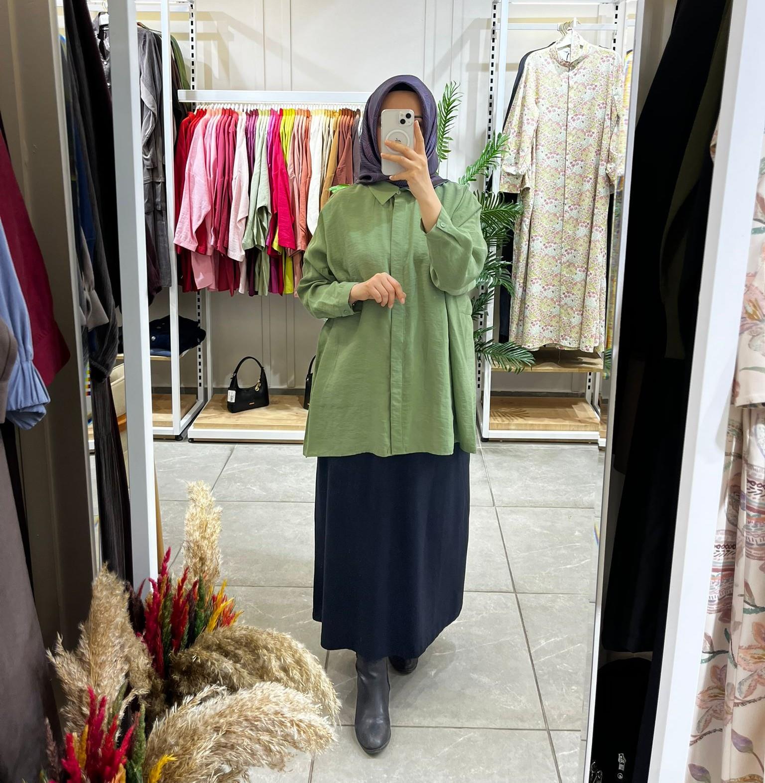 Nuss 3001 Oversize Düğmeli Gömlek Sarmaşık