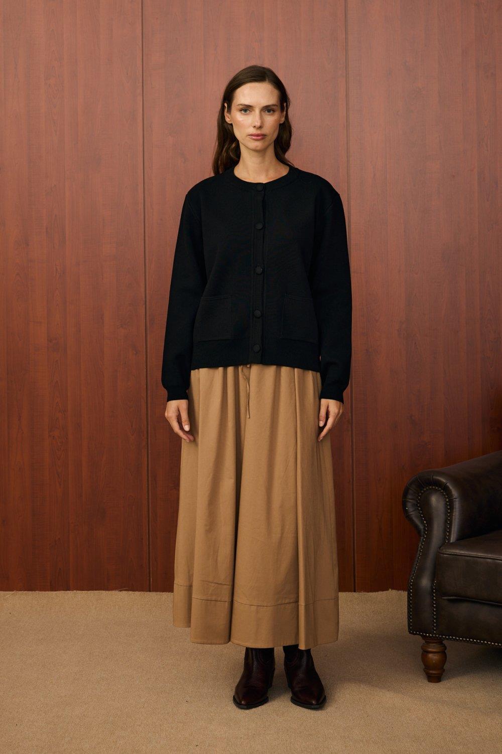 Merwish 1557 Bomber Mini Hırka Siyah