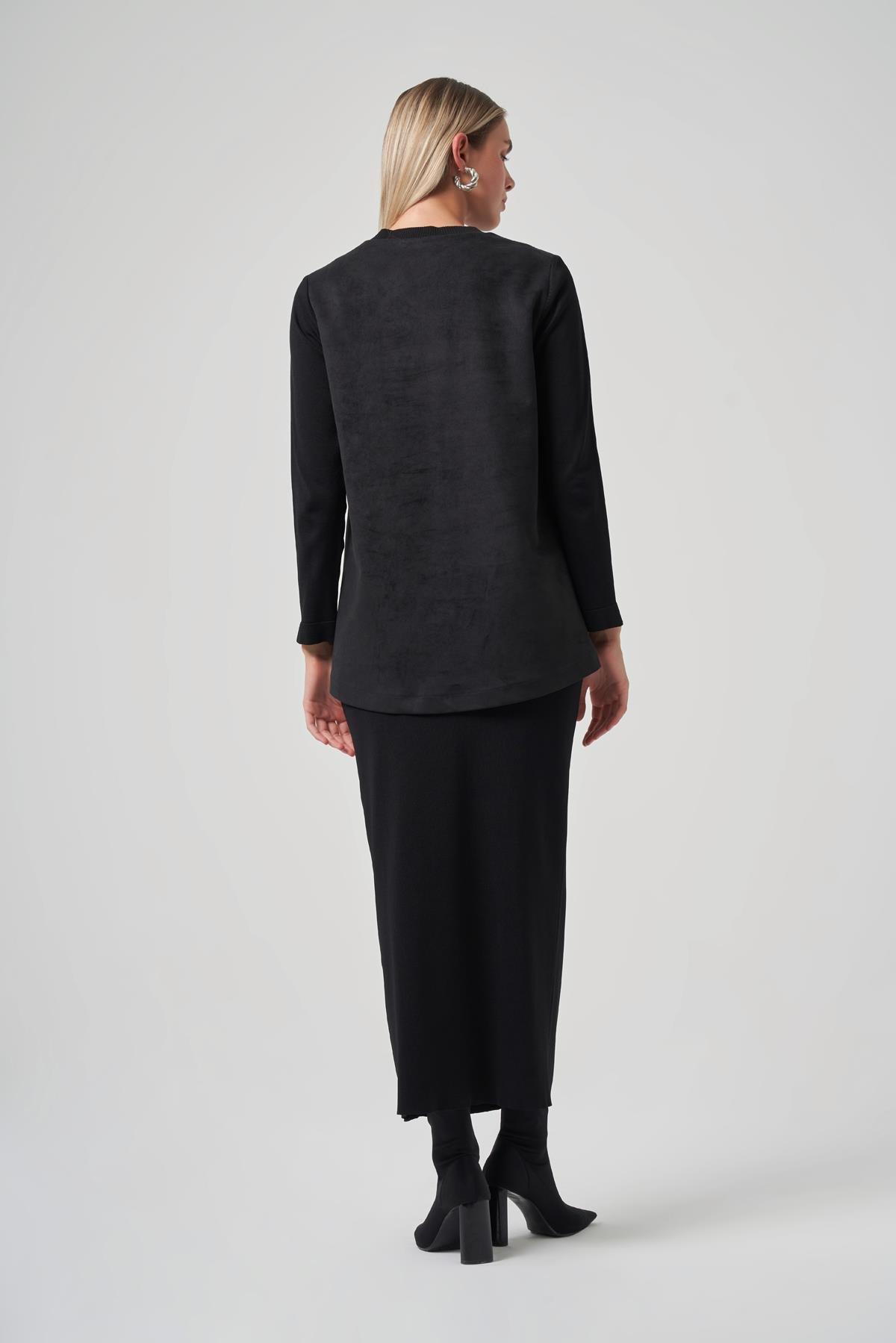 Nuss 3004 Süet Tunik Siyah