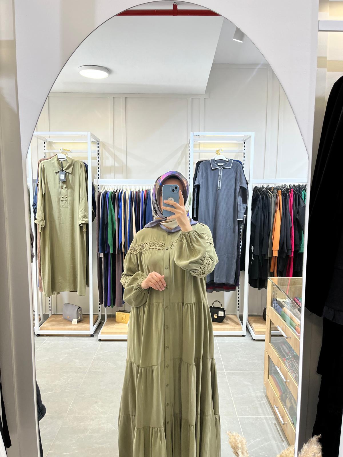 Nurcan Çetin Elbise 16113 Haki