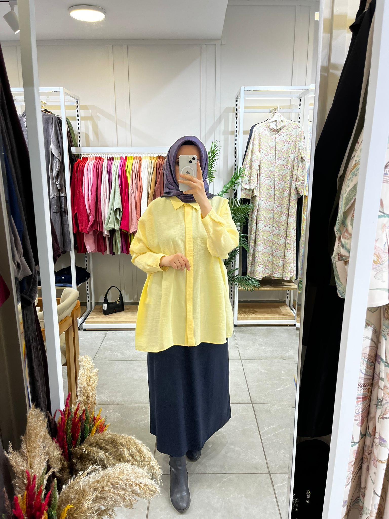 Nuss 3001 Oversize Düğmeli Gömlek Vanilin