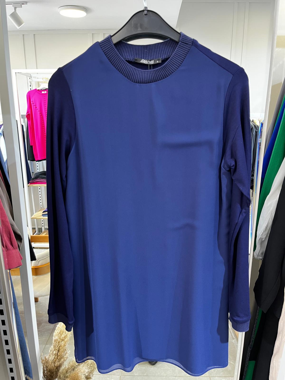 QMASH 9007 UZUNKOL ŞİFON İÇLİK LACİVERT