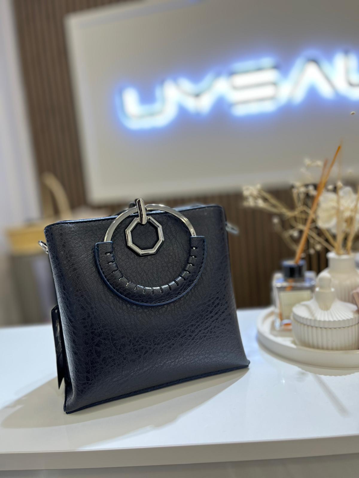 Nas Kadın Çapraz Çanta Şık Zincirli Şık Çanta Lacivert Victoria 973