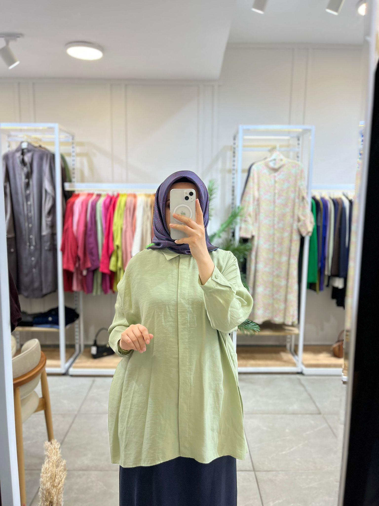 Nuss 3001 Oversize Düğmeli Gömlek Menta