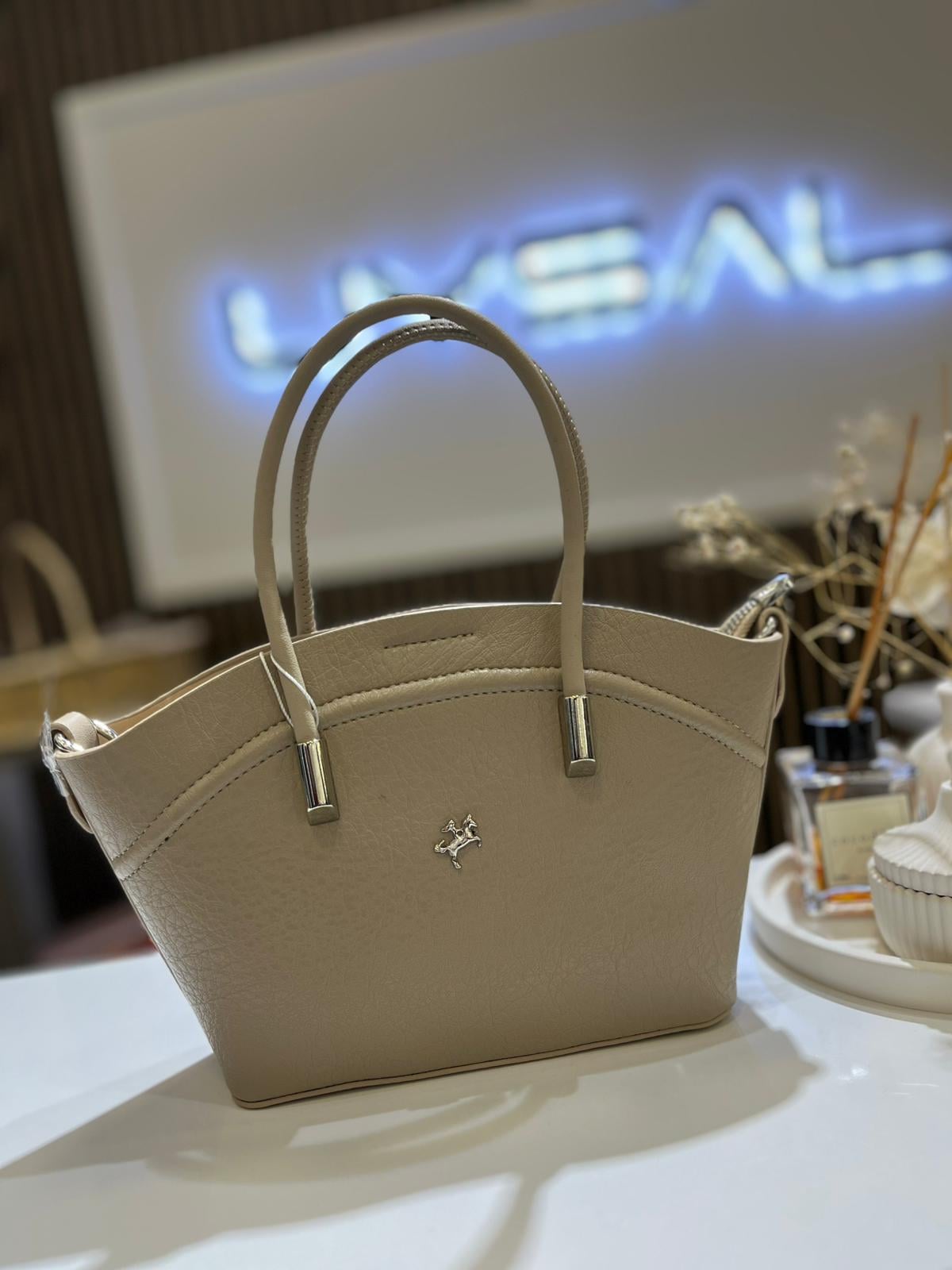 Nas Kadın Mini Sepet Çanta El ve Çapraz Çanta Kum Lopez 1375 ( 20x18cm)