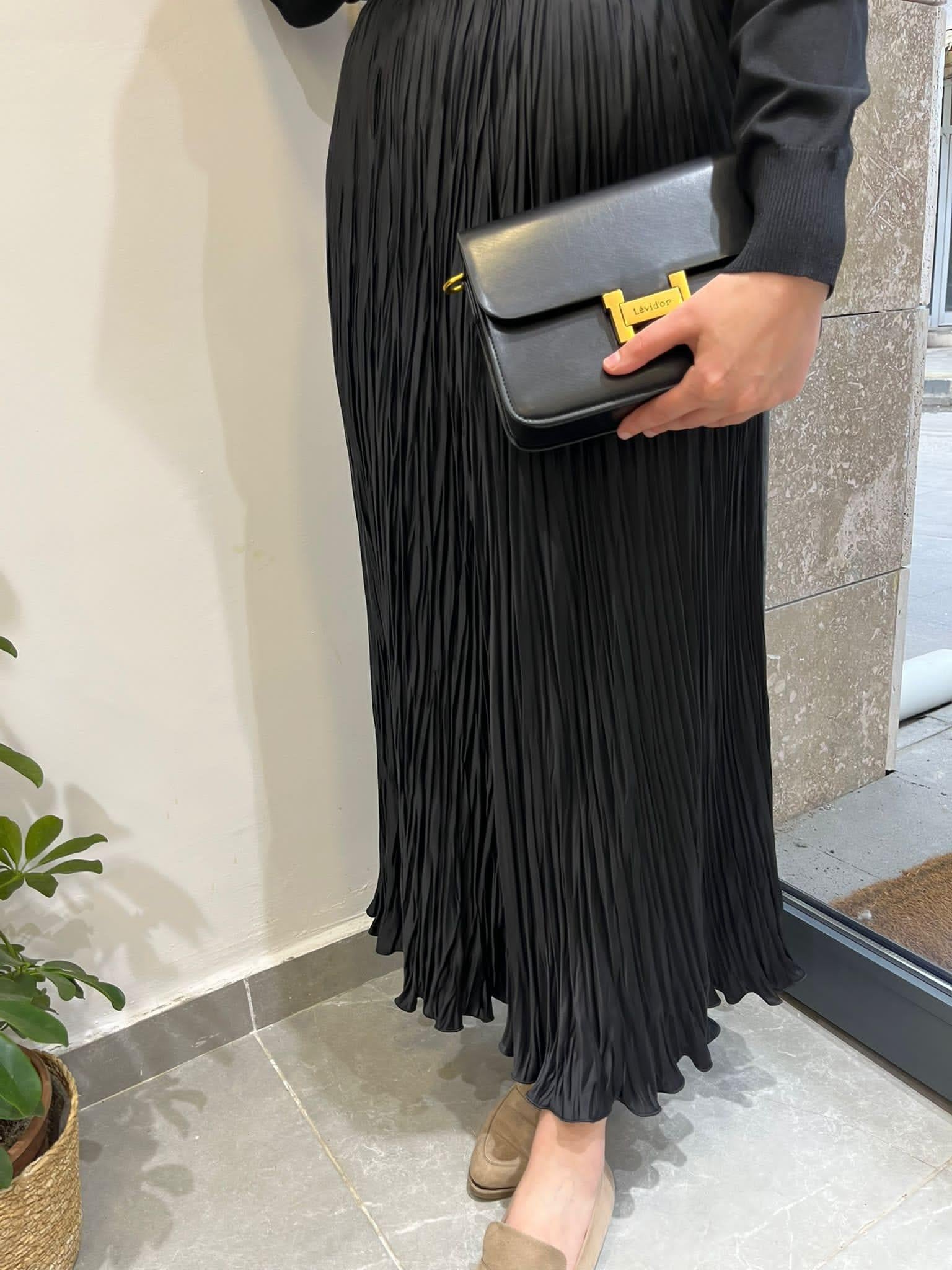 Yusuf Özdemir Desenli Etek Siyah 1504