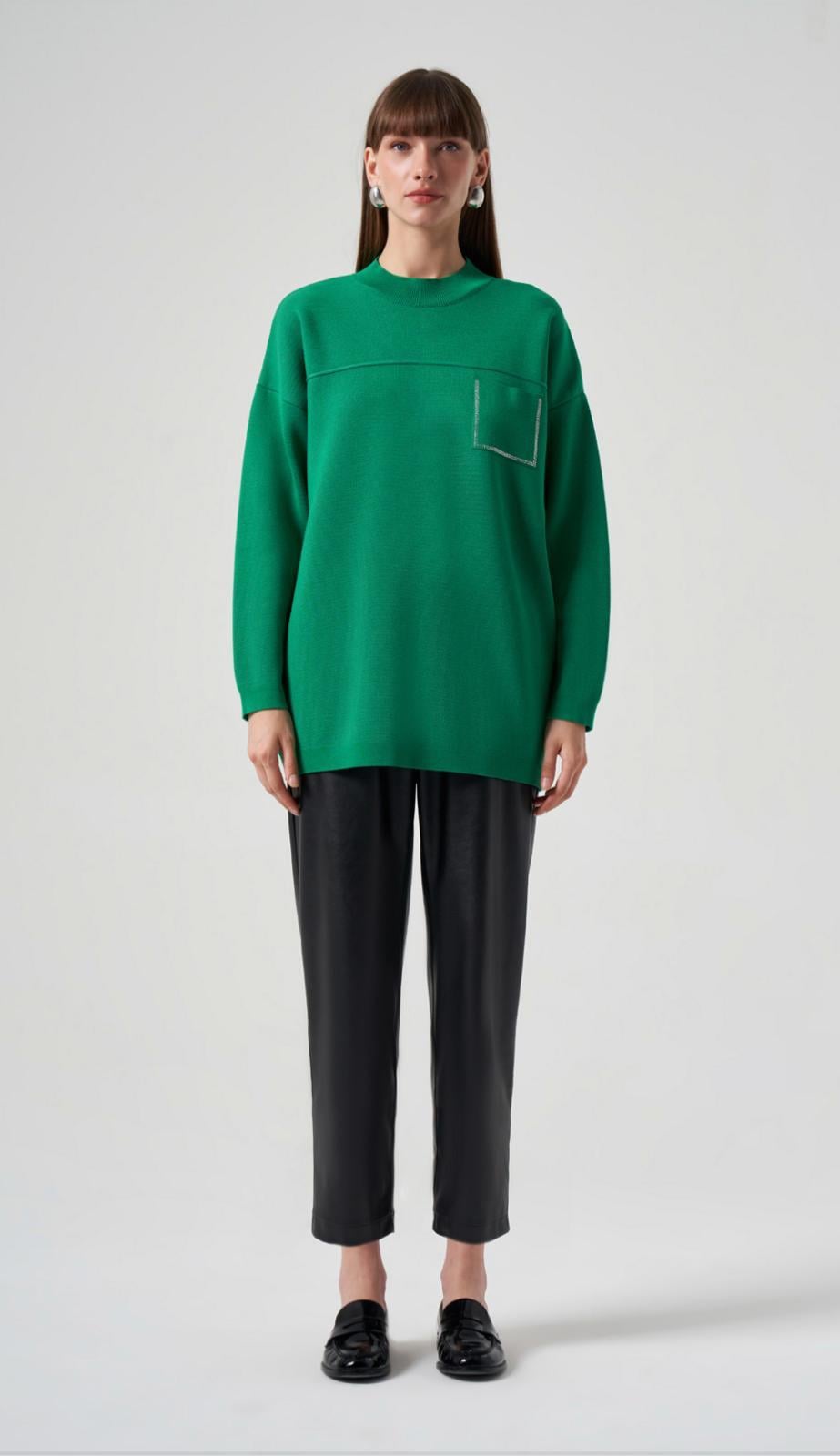 Nuss Cep Taş İşlemeli Merserize Tunik 7009 Benetton