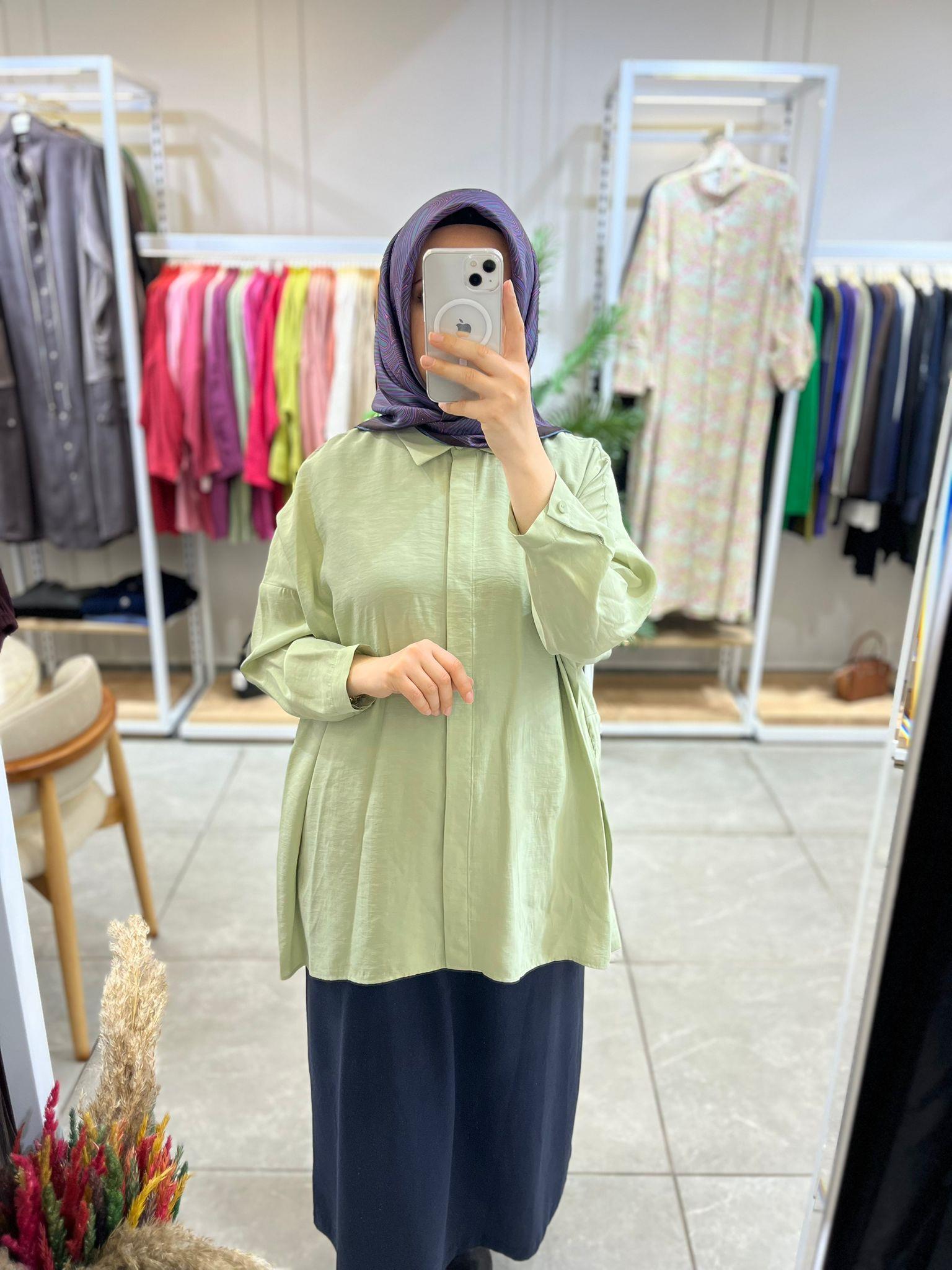Nuss 3001 Oversize Düğmeli Gömlek Menta
