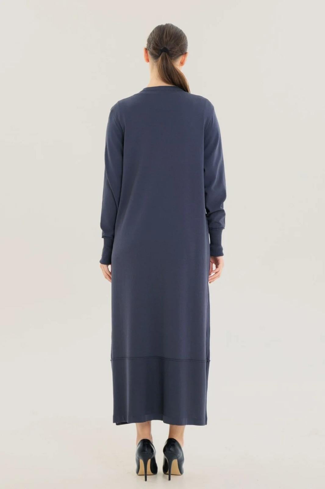 Missa Rayon Soğuk İp Balon Hırka Lacivert