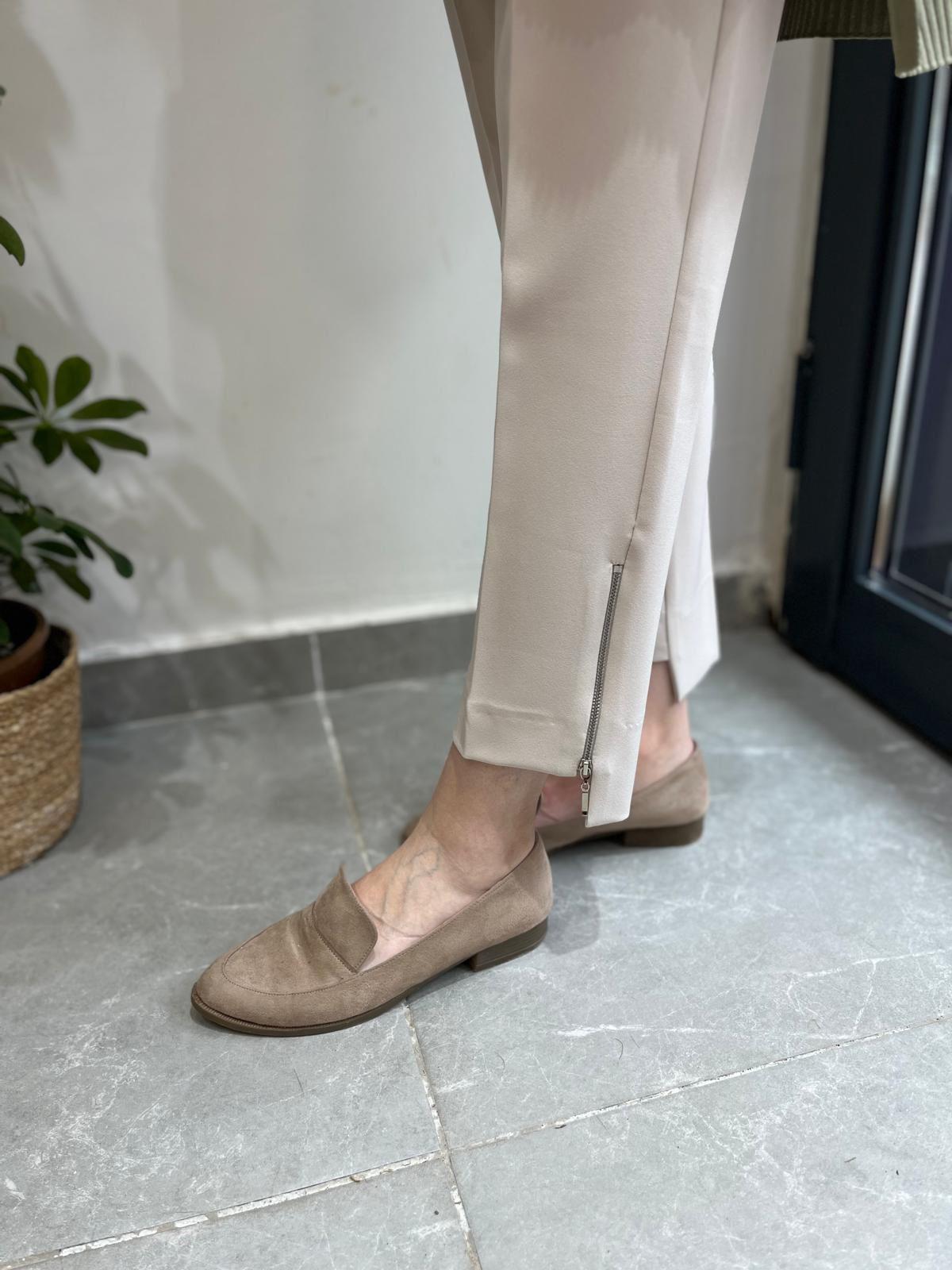 Yusuf Özdemir Fermuar Detaylı Pantolon Bej 1101