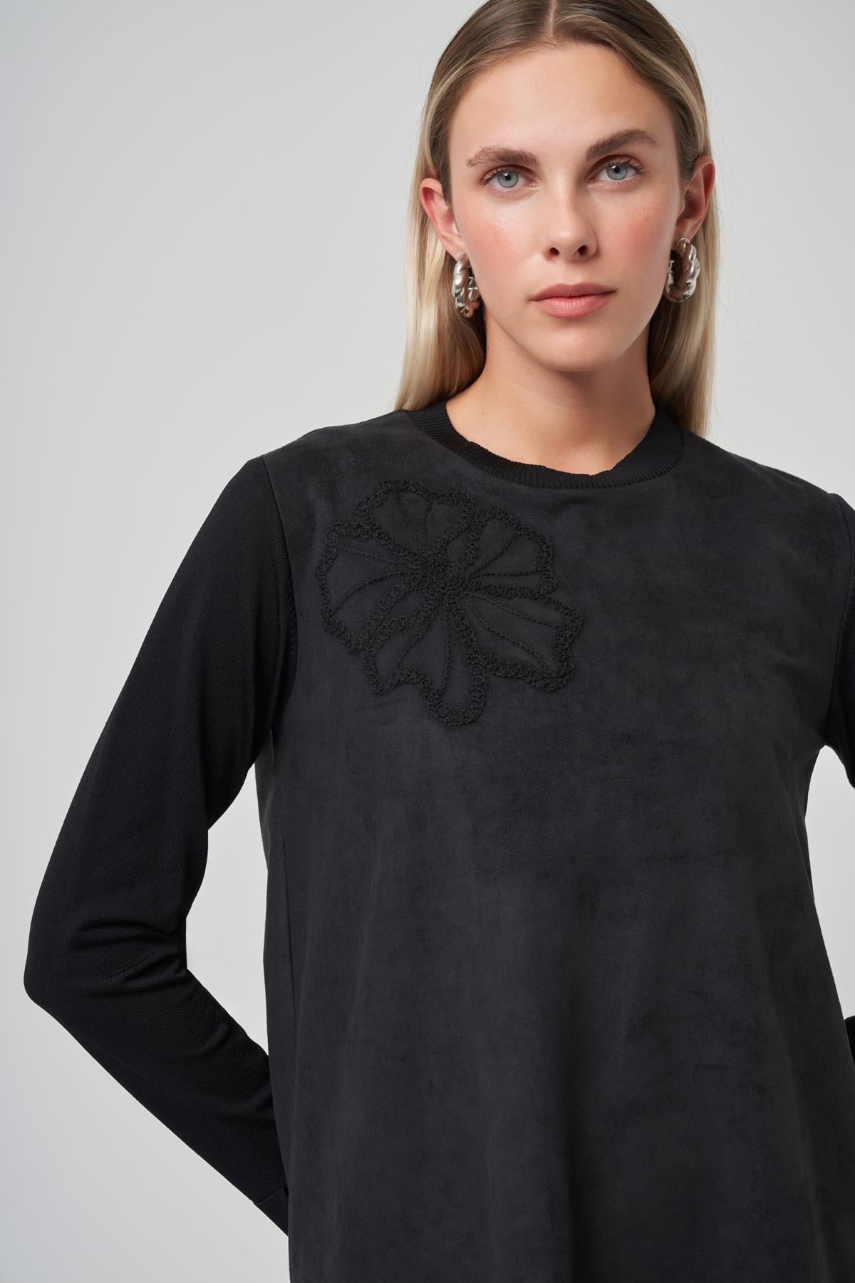 Nuss 3004 Süet Tunik Siyah