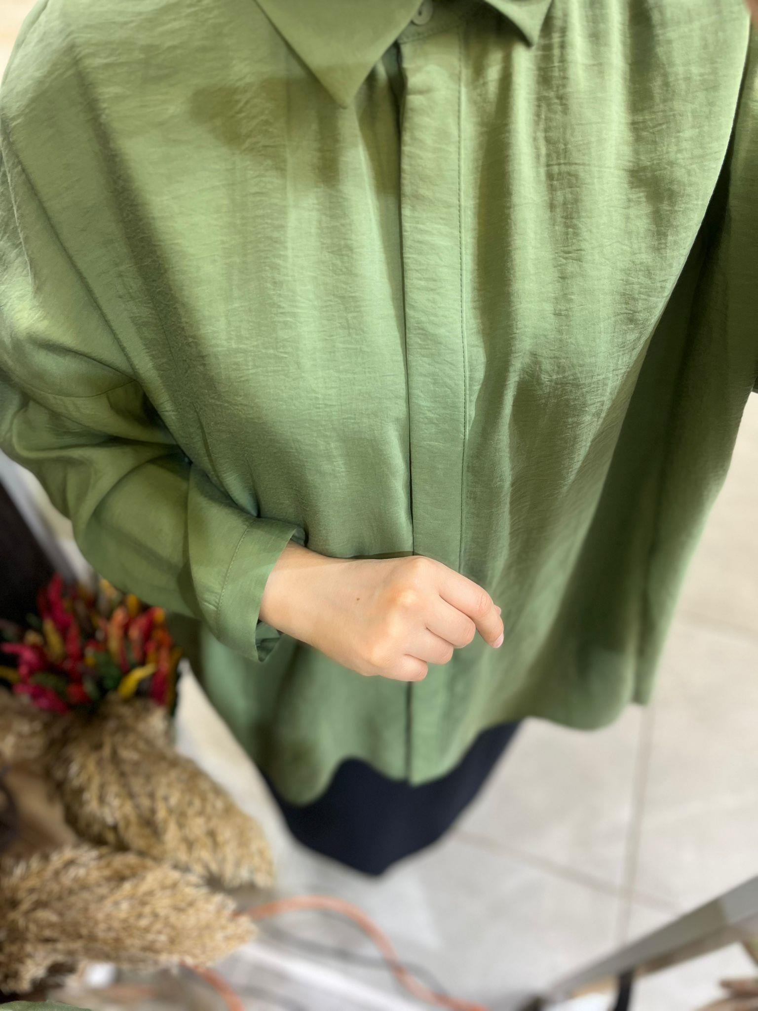 Nuss 3001 Oversize Düğmeli Gömlek Sarmaşık