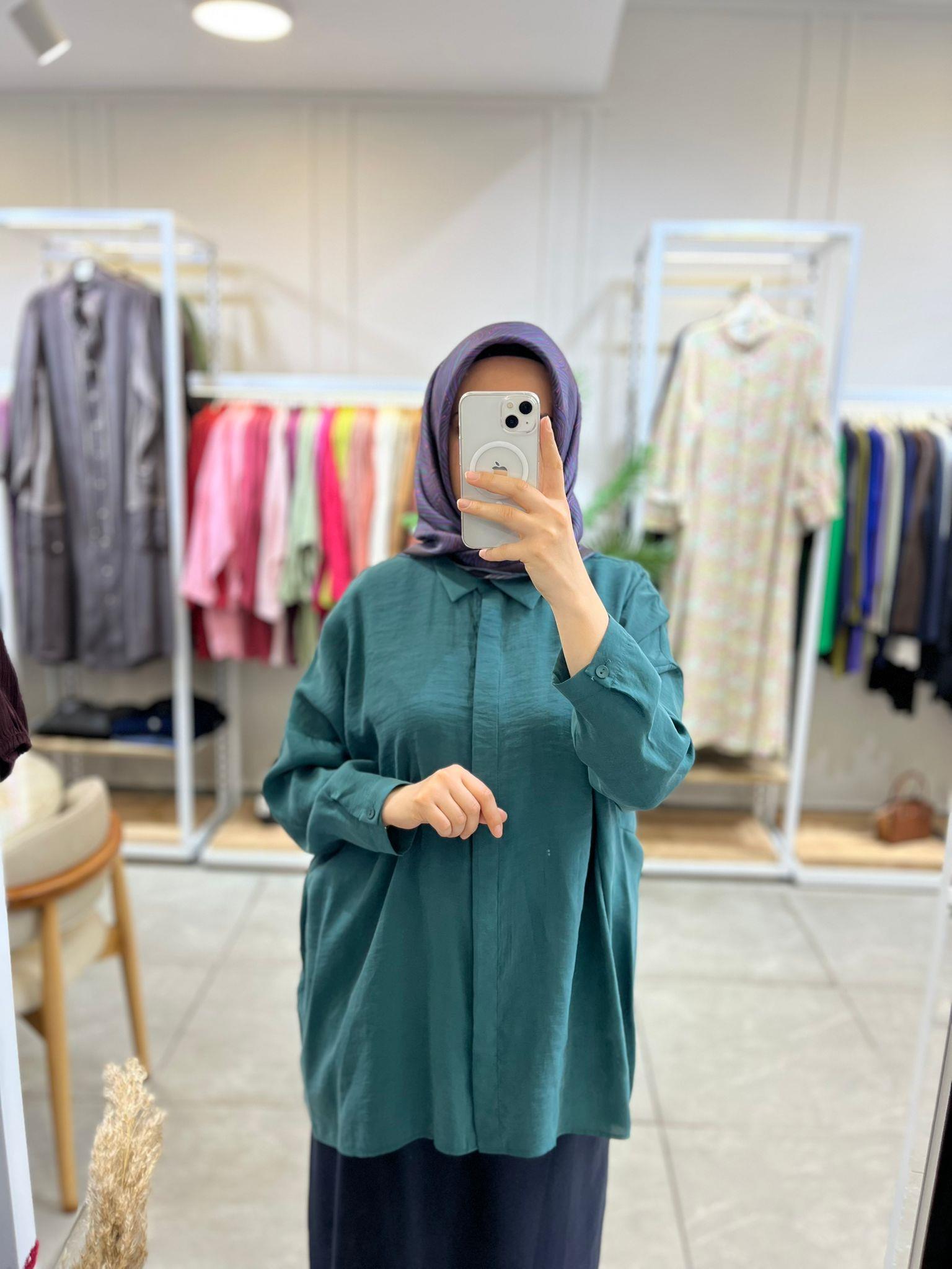 Nuss 3001 Oversize Düğmeli Gömlek Jungle