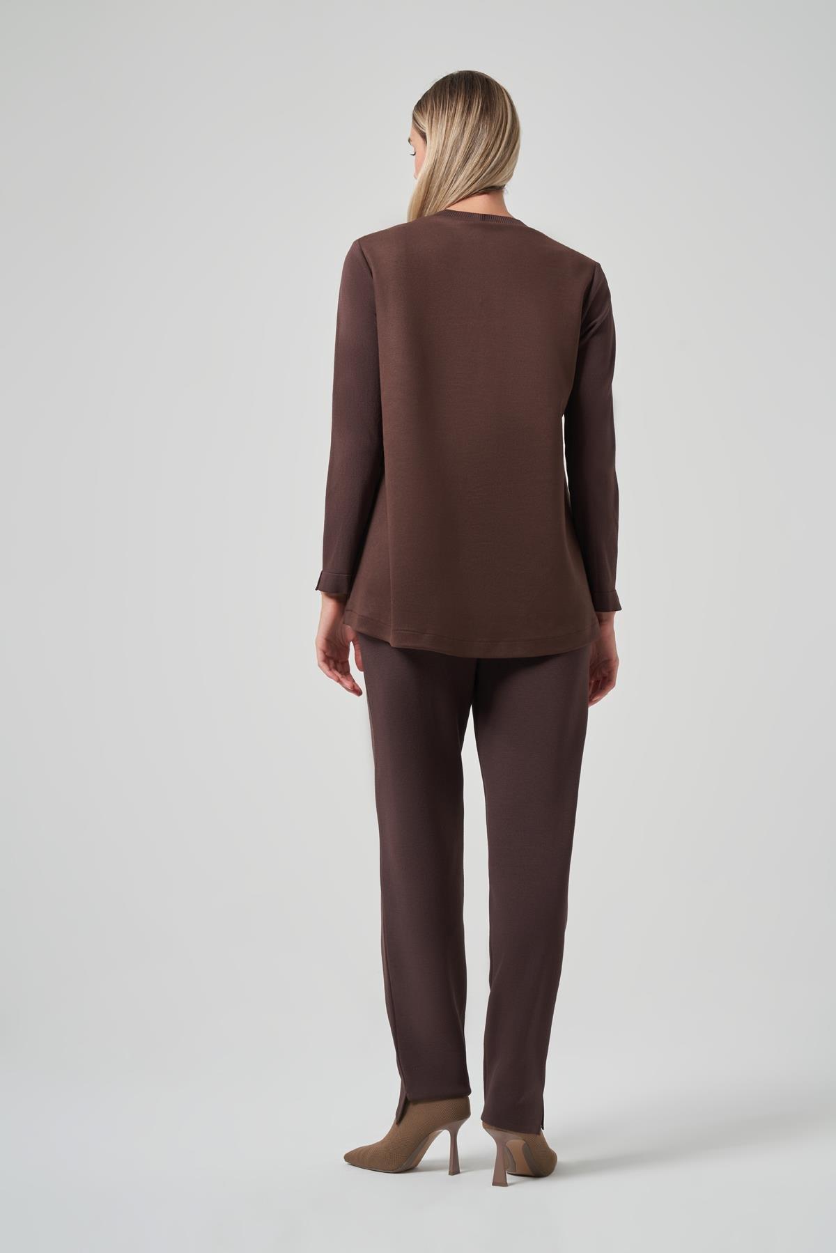 Nuss 3004 Süet Tunik Kahve