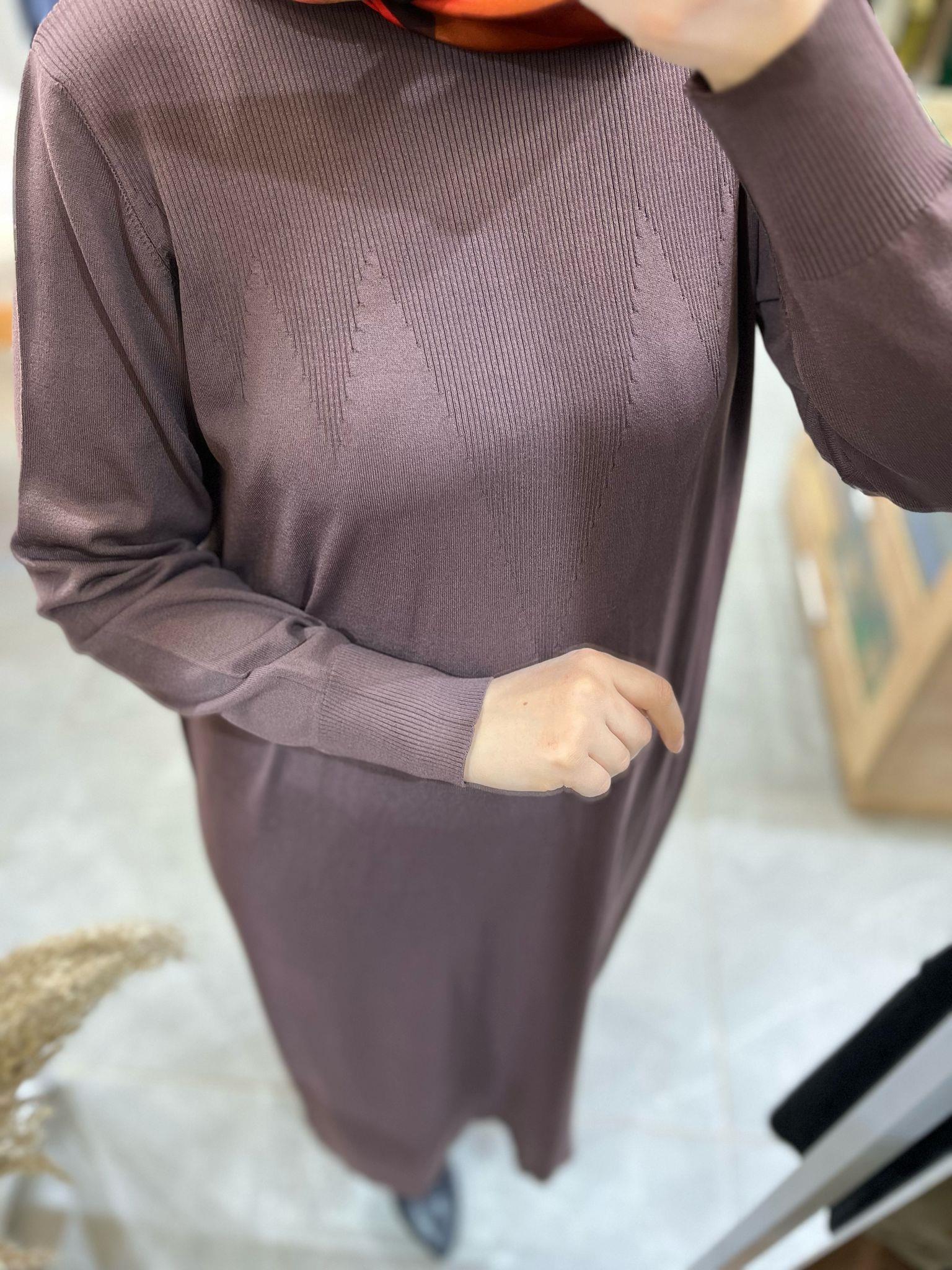 Nuss 1420 Triko Elbise Kahve