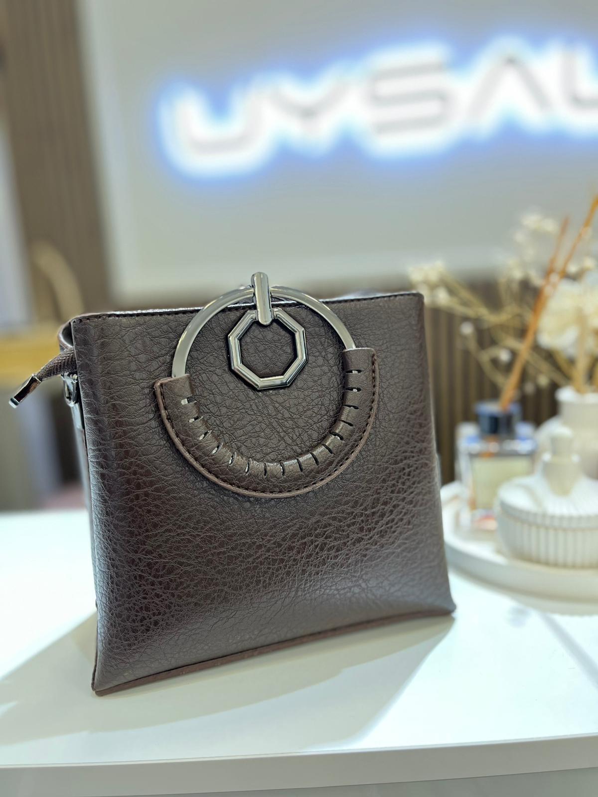 Nas Kadın Çapraz Çanta Şık Zincirli Şık Çanta Kahve Victoria 973