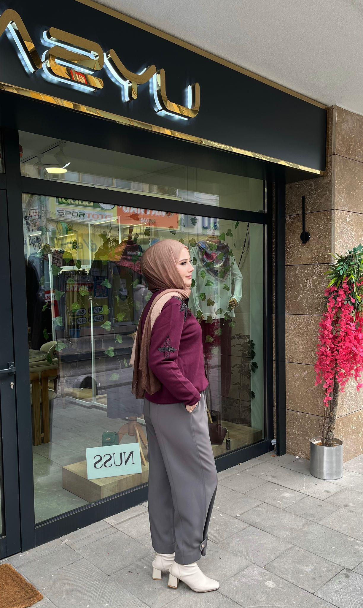 Yusuf Özdemir 1547 Beli Lastikli Paraşüt Detaylı Pantolon Gri