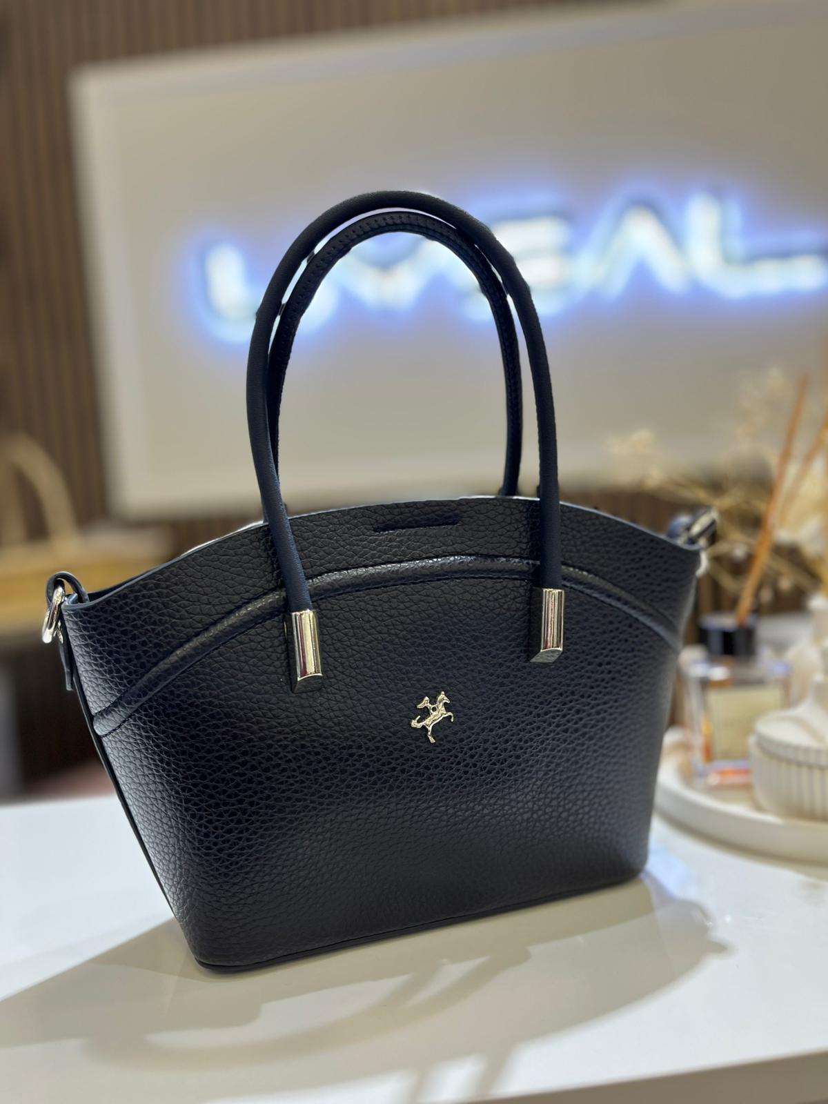 Nas Kadın Mini Sepet Çanta El ve Çapraz Çanta Lacivert Lopez 1375 ( 20x18cm)