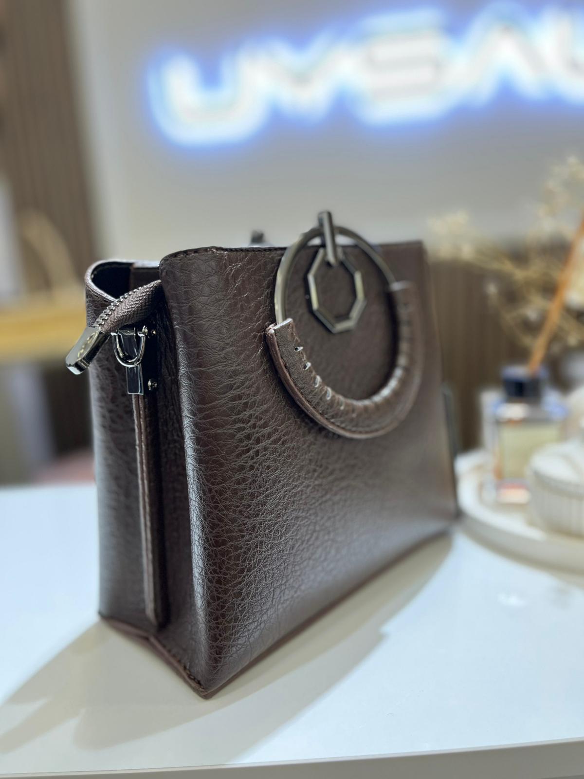 Nas Kadın Çapraz Çanta Şık Zincirli Şık Çanta Kahve Victoria 973