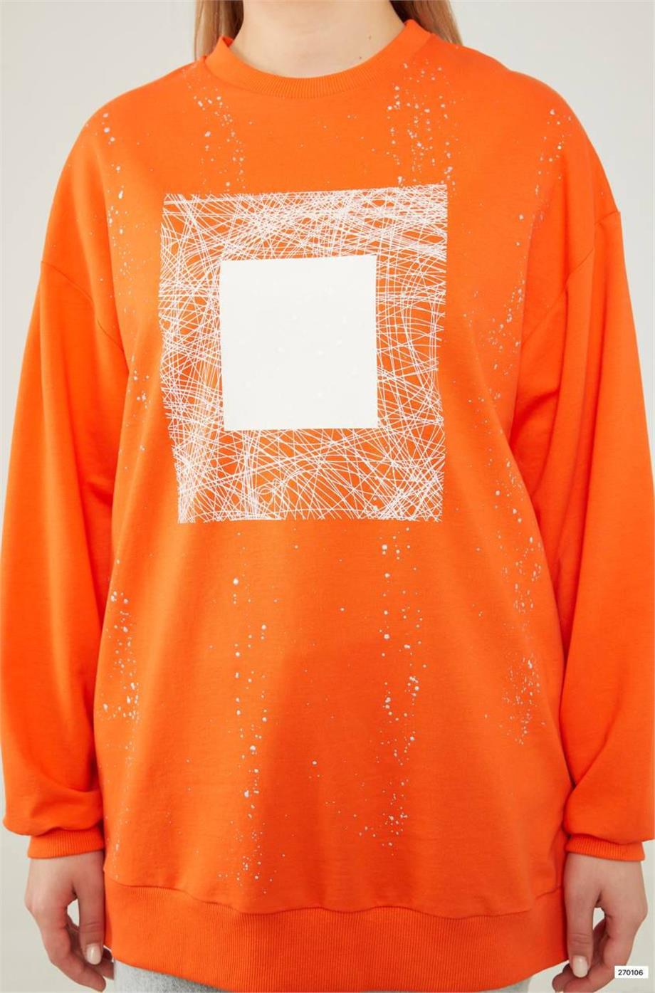 Pırıltılı Sweat Oranj Levidor