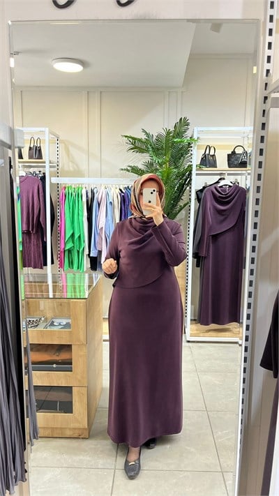 Nuss Drapeli Balıkçı Yaka Elbise Ns-27K2044 Bordo