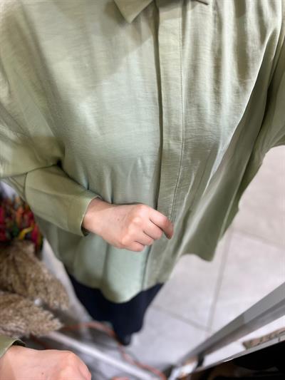 Nuss 3001 Oversize Düğmeli Gömlek Menta