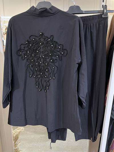 Fatma Danışman Cepli Pantolonlu Takım Siyah 5238