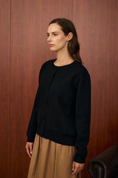 Merwish 1557 Bomber Mini Hırka Siyah