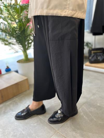 Yusuf Özdemir Beli Lastikli Paraşüt Detaylı Pantolon siyah 1557