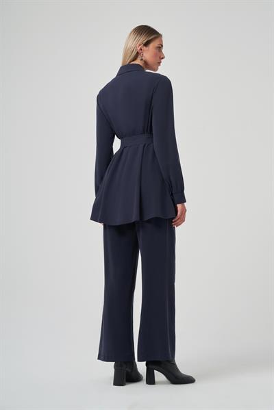 Nuss 1030 Gül Nakış İşlemeli Takım Lacivert