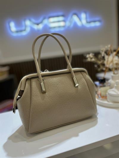 Nas Vintage Kadın Midi Boy El ve Çapraz Çanta Krem Lopez 1420