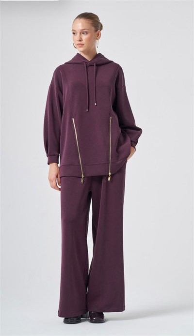 Nuss 1072 Pantolonlu Takım Mürdüm