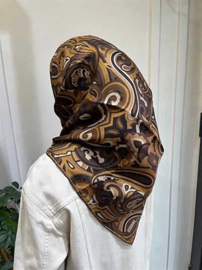 Belli Saf İpek Eşarp 4222D (T)-89 KAHVE