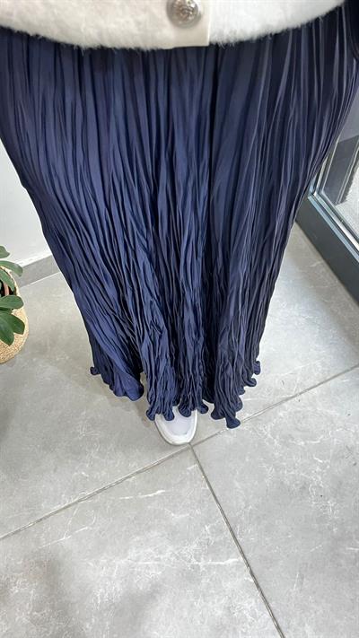 Yusuf Özdemir Desenli Etek Lacivert