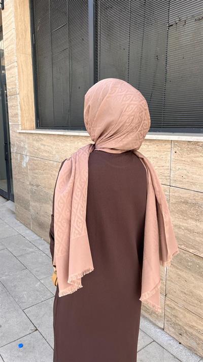 Nuss 509 Desenli Triko Elbise Kahve