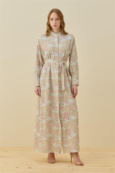 Merwish Çiçekli Yaz Elbise 1776 Pembe