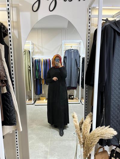 Bambu Kumaş Siyah Elbise 23138
