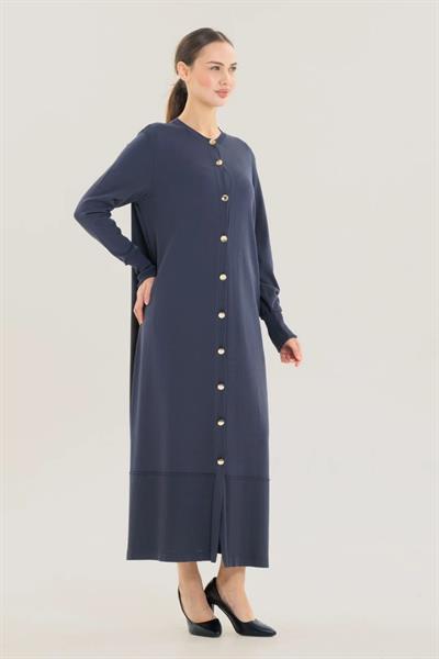 Missa Rayon Soğuk İp Balon Hırka Lacivert