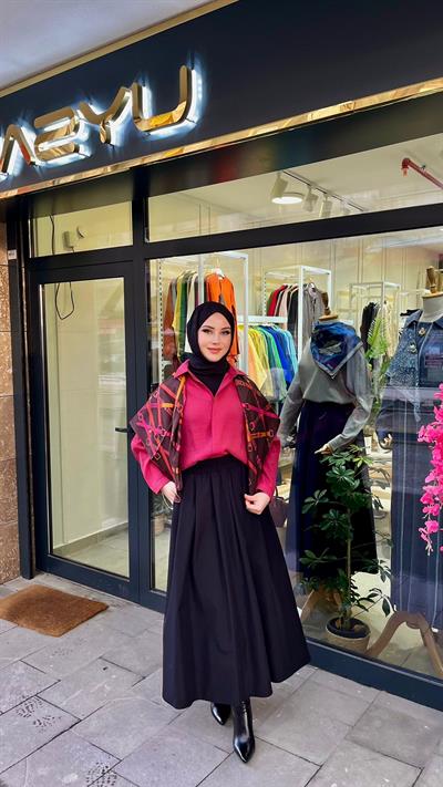 Yusuf Özdemir 1555 Cepli Kumaş Etek Siyah