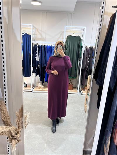 Nuss 1420 Triko Elbise Bordo