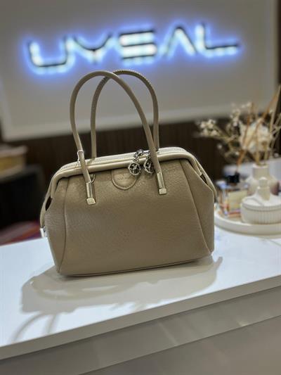 Nas Vintage Kadın Midi Boy El ve Çapraz Çanta Krem Lopez 1420