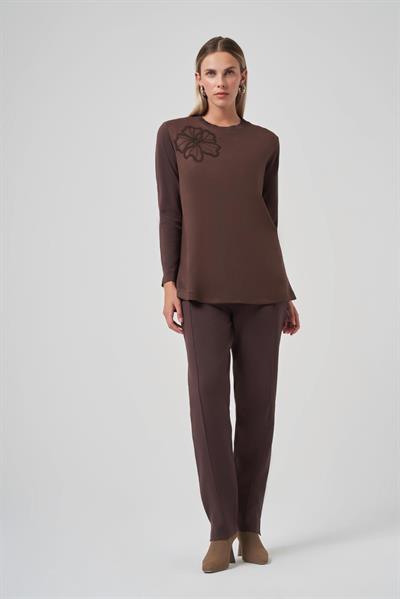 Nuss 3004 Süet Tunik Kahve