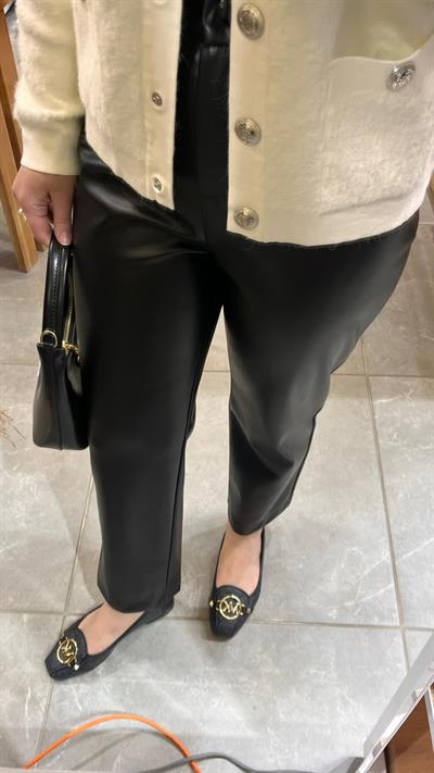 Yusuf Özdemir 1306 Deri Pantolon Siyah