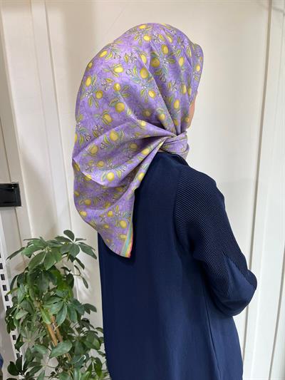 Belli Saf İpek Eşarp 4212D (T)-55 LİLA