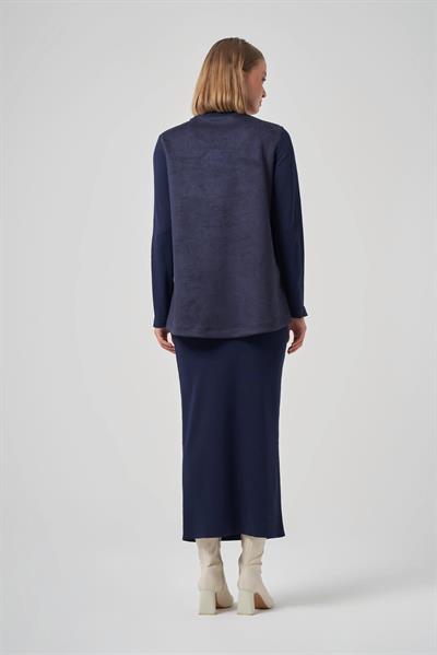 Nuss 3004 Süet Tunik Lacivert