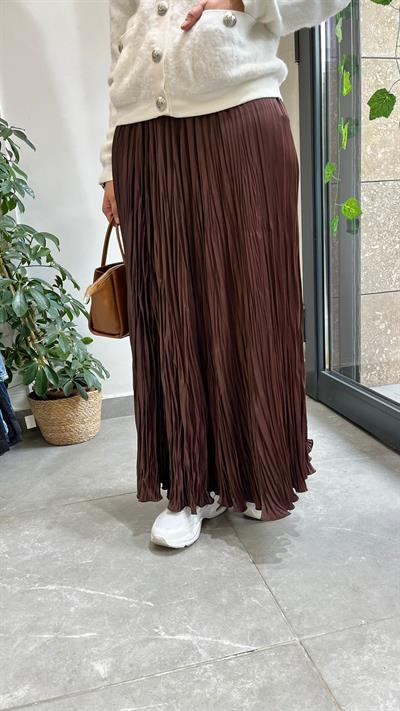 Yusuf Özdemir Desenli Etek Kahve