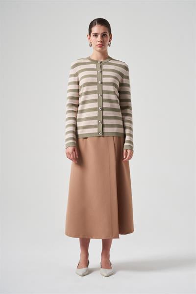 Nuss Şerit Detaylı Hırka 1113 Haki