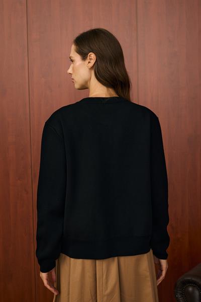 Merwish 1557 Bomber Mini Hırka Siyah