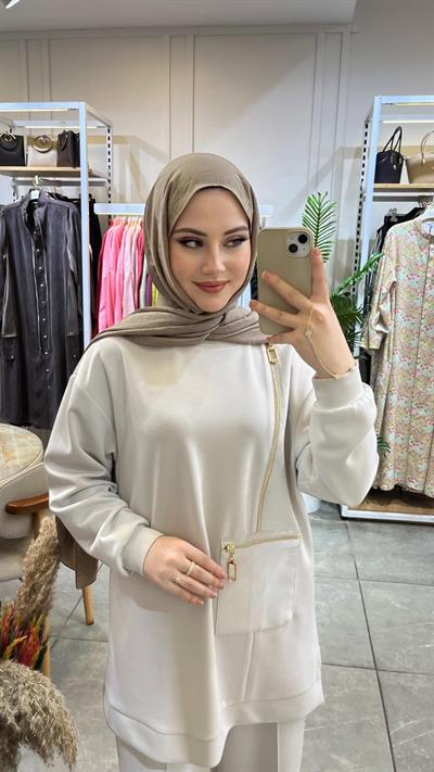 Nuss 1077 Fermuar Detaylı Takım Taş