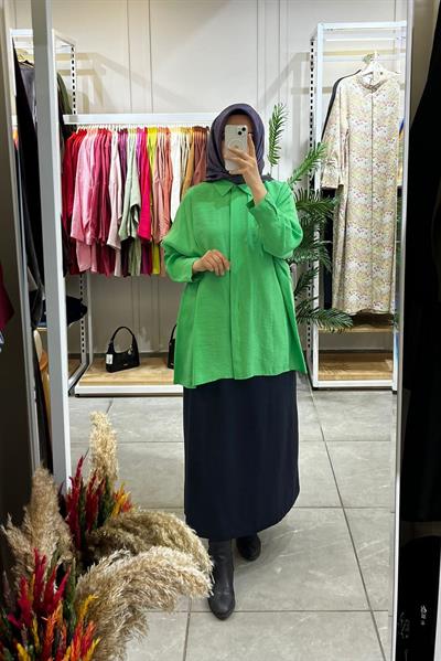 Nuss 3001 Oversize Düğmeli Gömlek Benetton